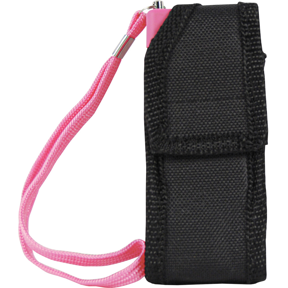 Rechargeable Runt 80,000,000 volt stun gun with flashlight and wrist strap disable pin Pink view 4